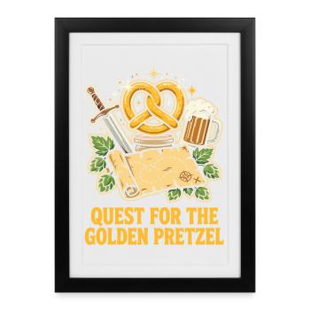À la recherche du bretzel d’or - Affiche encadrée (27 × 37 cm) - noir - Devant