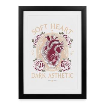Dark heart with rose frame - Framed poster (27 × 37 cm) - black - Front