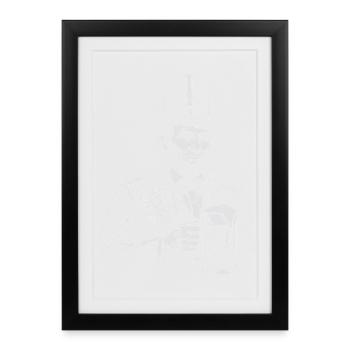 Abraham Lincoln drinking beer - Framed poster (27 × 37 cm) - black - Front