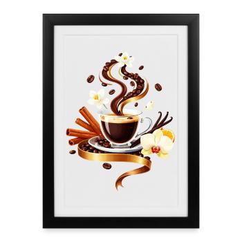 Cocoa Espresso Bloom Swirl - Framed poster (27 × 37 cm) - black - Front