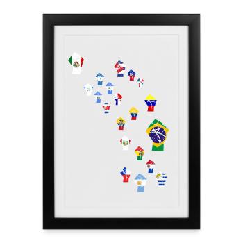 Mosaïque de drapeaux de la Résistance latino-américaine - Affiche encadrée (27 × 37 cm) - noir - Devant