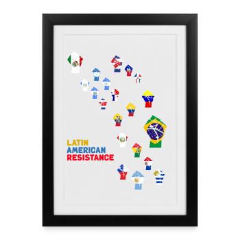 Latin American Resistance Mosaic - Framed poster (27 × 37 cm) - black - Front