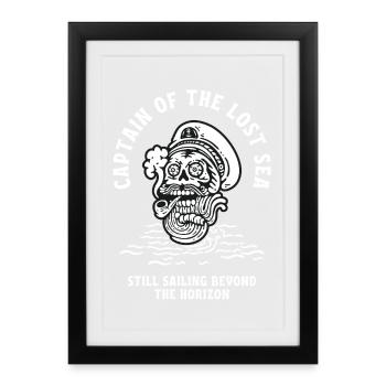 Captain Of The Lost Sea Pirate Skull Gift - Framed poster (27 × 37 cm) - black - Front