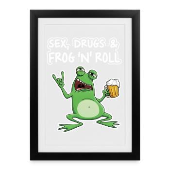 Sex Drugs and Frog N' Roll - Framed poster (27 × 37 cm) - black - Front