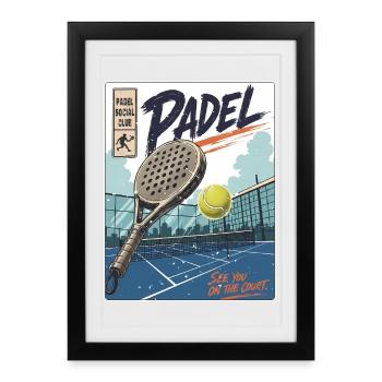 Padel Players & Court - Framed poster (27 × 37 cm) - black - Front