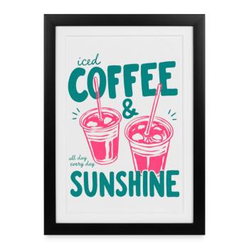Ambiances Sunshine Iced Coffee - Affiche encadrée (27 × 37 cm) - noir - Devant