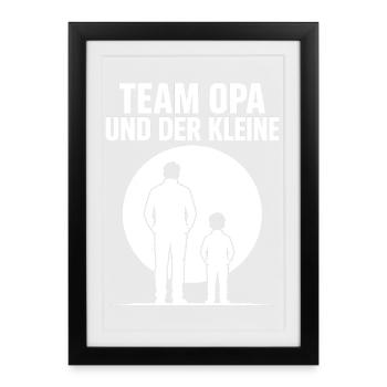 Team Opa und der Kleine – Familien Silhouette Art - Gerahmtes Poster (27 × 37 cm) - Schwarz - Vorne