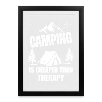 Happy Camper Camping Hiking Gift for Outdoor Lover - Framed poster (27 × 37 cm) - black - Front