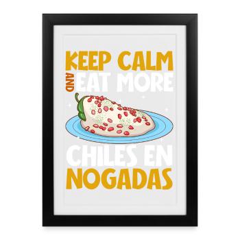 Keep Calm - Chiles en Nogada - Gerahmtes Poster (27 × 37 cm) - Schwarz - Vorne