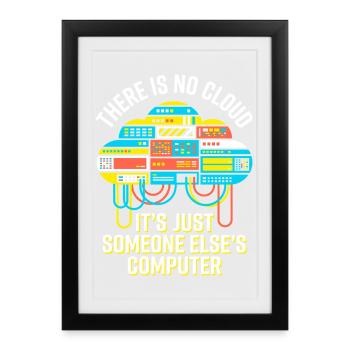 Cloud: It's Just Someone Else's Computer - Gerahmtes Poster (27 × 37 cm) - Schwarz - Vorne