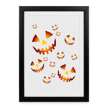 The pumpkins in the night - Framed poster (27 × 37 cm) - black - Front