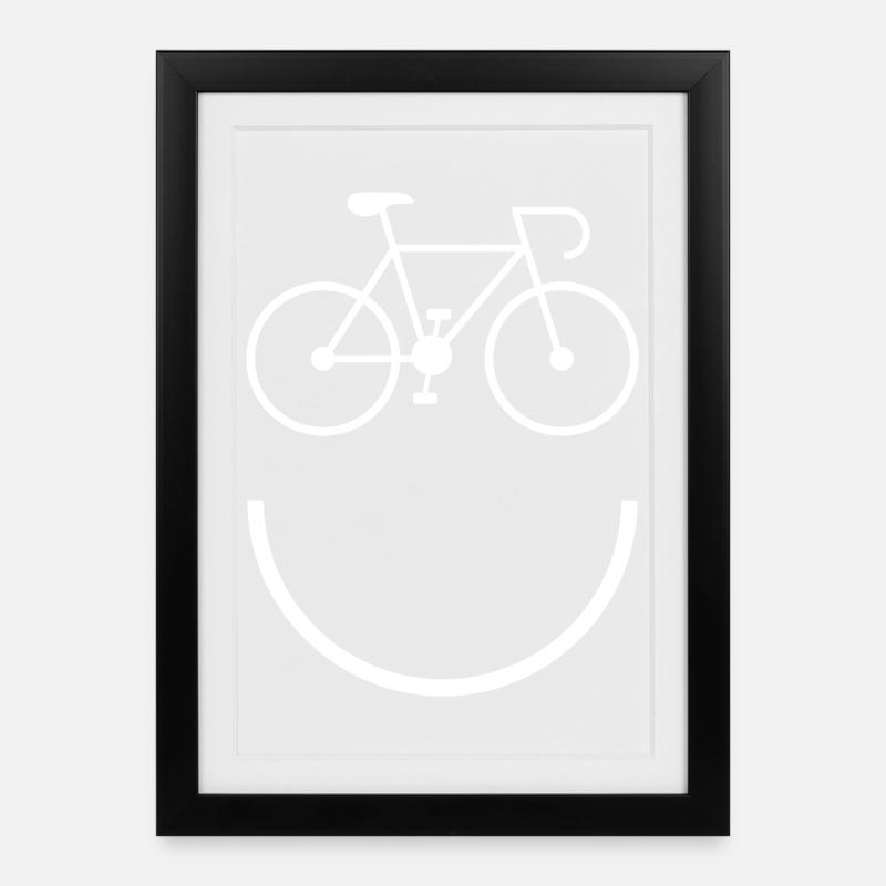 Cycling - Smile and Ride - Framed poster (27 × 37 cm) - black