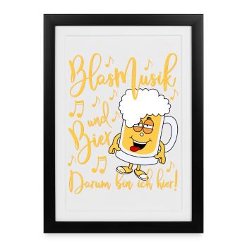 Brass music and beer That's why I'm here - Framed poster (27 × 37 cm) - black - Front