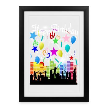Anniversaire - Affiche encadrée (27 × 37 cm) - noir - Devant