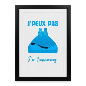 j'peux pas j'ai finswimming - Affiche encadrée (27 × 37 cm) - noir - Devant