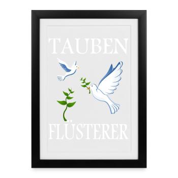 Tauben Flüsterer - Gerahmtes Poster (27 × 37 cm) - Schwarz - Vorne