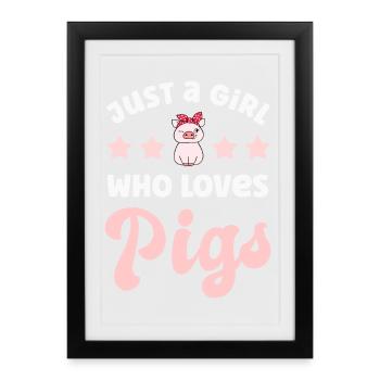 Pig pigs - Framed poster (27 × 37 cm) - black - Front