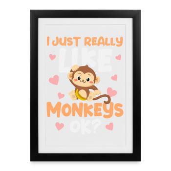 Singes singes - Affiche encadrée (27 × 37 cm) - noir - Devant