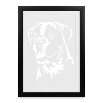 Boxer Kopf "Black Edition" - Gerahmtes Poster (27 × 37 cm) - Schwarz - Vorne
