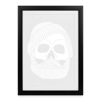 Skull of a white fisherman - Framed poster (27 × 37 cm) - black - Front