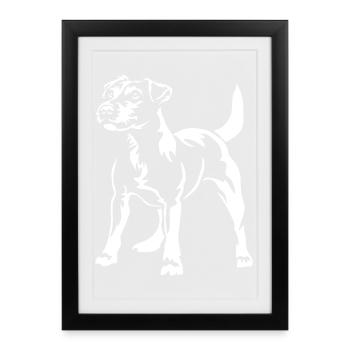Parson Russell Terrier « Black Edition » - Affiche encadrée (27 × 37 cm) - noir - Devant
