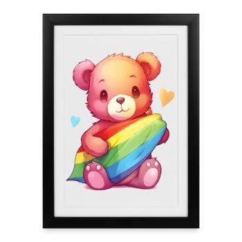 L’amour est une nécessité pour l’ours - Affiche encadrée (27 × 37 cm) - noir - Devant