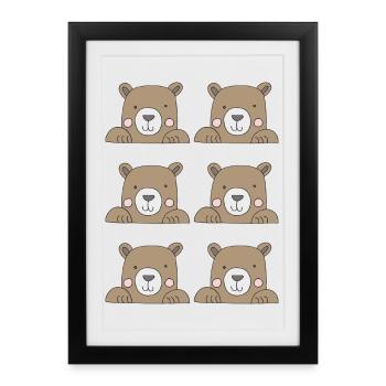 Bärenkopf 6fach - Framed poster (27 × 37 cm) - black - Front
