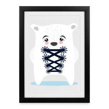 BAYERN EISBÄR TRACHTEN ERSATZ DIRNDL - Gerahmtes Poster (27 × 37 cm) - Schwarz - Vorne