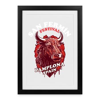 San Fermin Festival Pamplona - Feria de Pampelune - Framed poster (27 × 37 cm) - black - Front