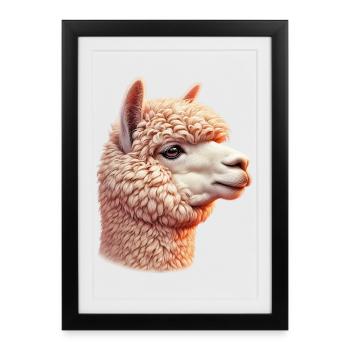 Alpaca - Framed poster (27 × 37 cm) - black - Front