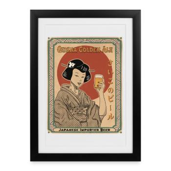 Meilleure bière Golden Ale - Affiche encadrée (27 × 37 cm) - noir - Devant