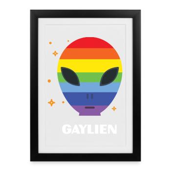 LGBT Pride Month - Gaylien - Framed poster (27 × 37 cm) - black - Front