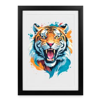 Nepal Tiger - Affiche encadrée (27 × 37 cm) - noir - Devant
