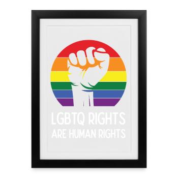 LGBTQ Pride Month - LGBTQ Rights Are Human Rights - Framed poster (27 × 37 cm) - black - Front