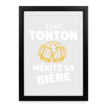 Jeder Onkel verdient sein Bier - Gerahmtes Poster (27 × 37 cm) - Schwarz - Vorne