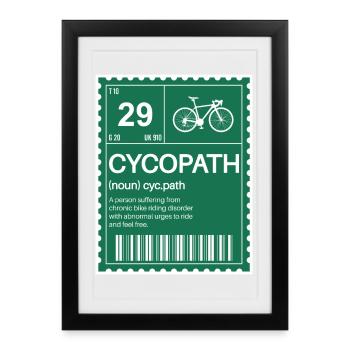 Piste cyclable Définition Imprimer T-shirt - Affiche encadrée (27 × 37 cm) - noir - Devant