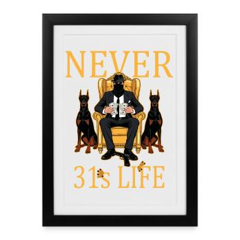Never 31 - Framed poster (27 × 37 cm) - black - Front