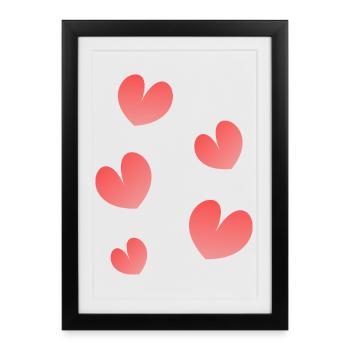 HEART. NOEL. CHRISTMAS. HEARTS. HEART. FATHER's DAY - Framed poster (27 × 37 cm) - black - Front