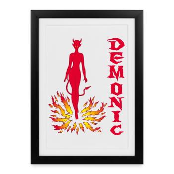 Femme démon manga - Affiche encadrée (27 × 37 cm) - noir - Devant