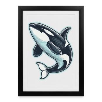 Killer whale - Framed poster (27 × 37 cm) - black - Front