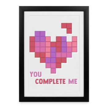 You Complete Me - Gerahmtes Poster (27 × 37 cm) - Schwarz - Vorne