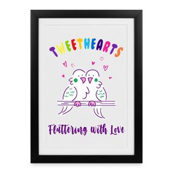 Tweethearts Flatter avec amour - Affiche encadrée (27 × 37 cm) - noir - Devant