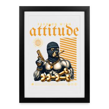 Pitbulls gangsters - Affiche encadrée (27 × 37 cm) - noir - Devant