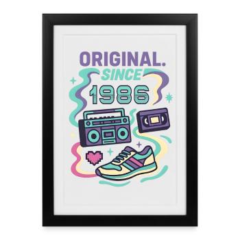 Original since 1986 - Year of birth 1986 - Framed poster (27 × 37 cm) - black - Front