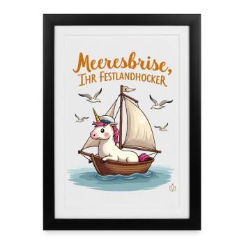 Sail unicorn ahoy ! - Framed poster (27 × 37 cm) - black - Front