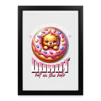 Motif d’ours donuts avec glaçage - Affiche encadrée (27 × 37 cm) - noir - Devant