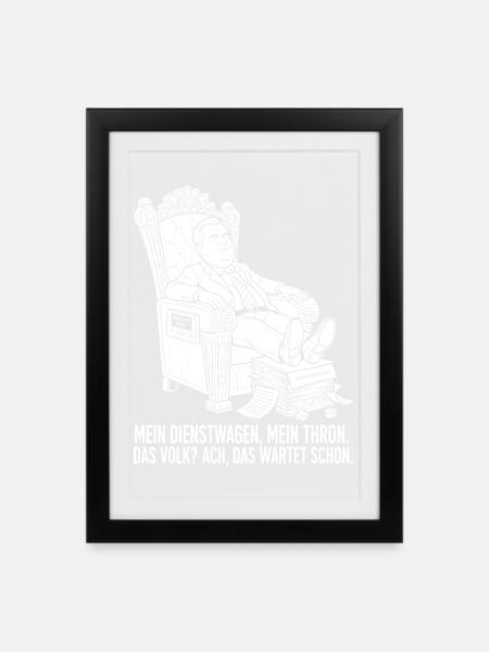Mein Dienstwagen, mein Thron - Gerahmtes Poster (27 × 37 cm) - Schwarz