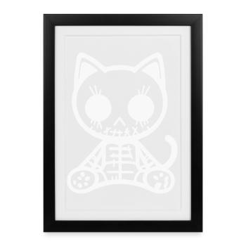 Chat Zombie - Affiche encadrée (27 × 37 cm) - noir - Devant