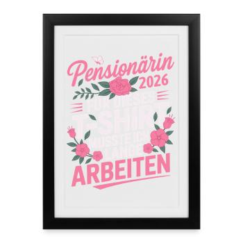 Retraité 2026 - Affiche encadrée (27 × 37 cm) - noir - Devant