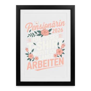 Retraité 2026 - Affiche encadrée (27 × 37 cm) - noir - Devant